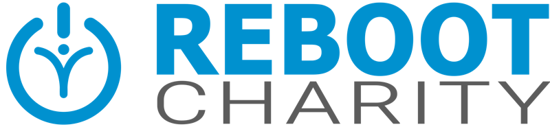 Reboot Charity Logo. It says Reboot Charity in stylized font